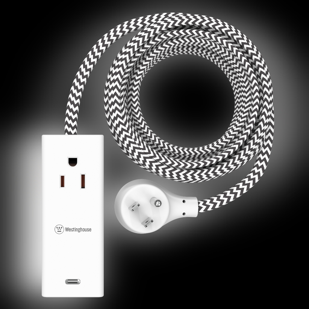 Westinghouse USB 12FT Extension Cord, 1x USB-C Charging Port, 2x USB A Ports